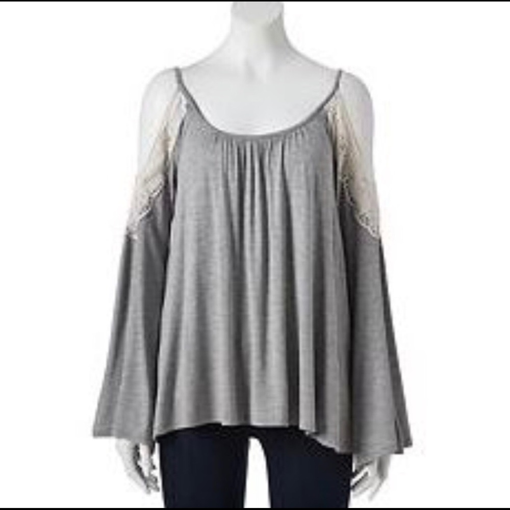 Grey lace blouse